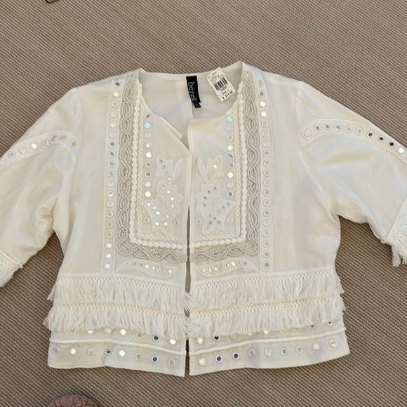 Fringe mirror jacket.  White.  New with tags - Picture 2 of 8